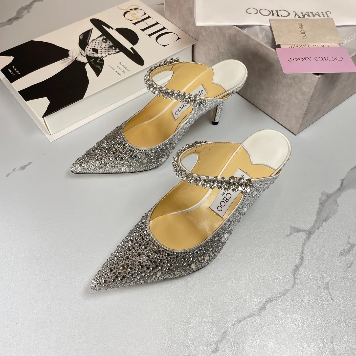 👟👟Ex-factory price 680👟👟 Jimmy Choo BING 65 diamond high heels 35-40 (41 42 43 customized)